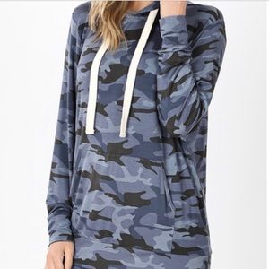 Navy Camouflage Hoodie